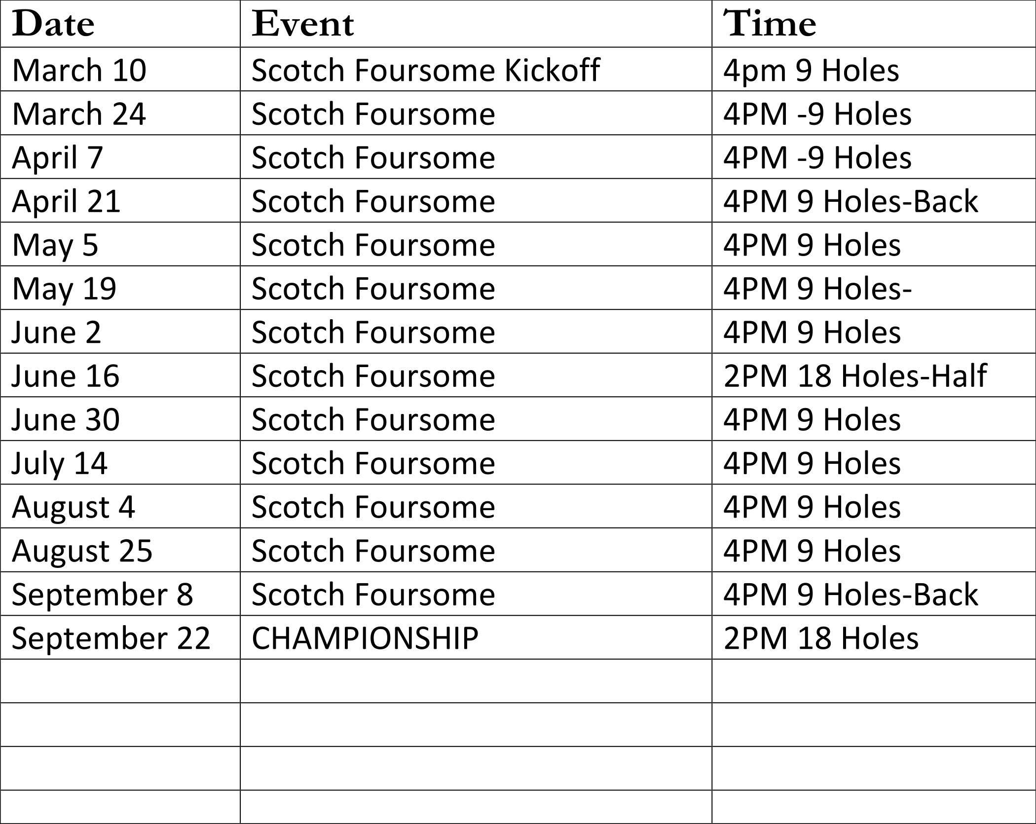 Newnan Country Club | Scotch Foursome - (December 2023) Newnan Country Club Scotch Foursome – (December 2023) NCC (2024) Scotch Foursome Schedule